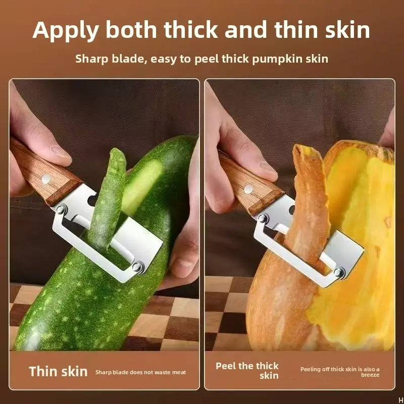 2PCS Kitchen Multi-Function Stainless Steel Thickened Fruit Peeler Knife for Sugar Cane and Pineapple Skin Removal Special Tool